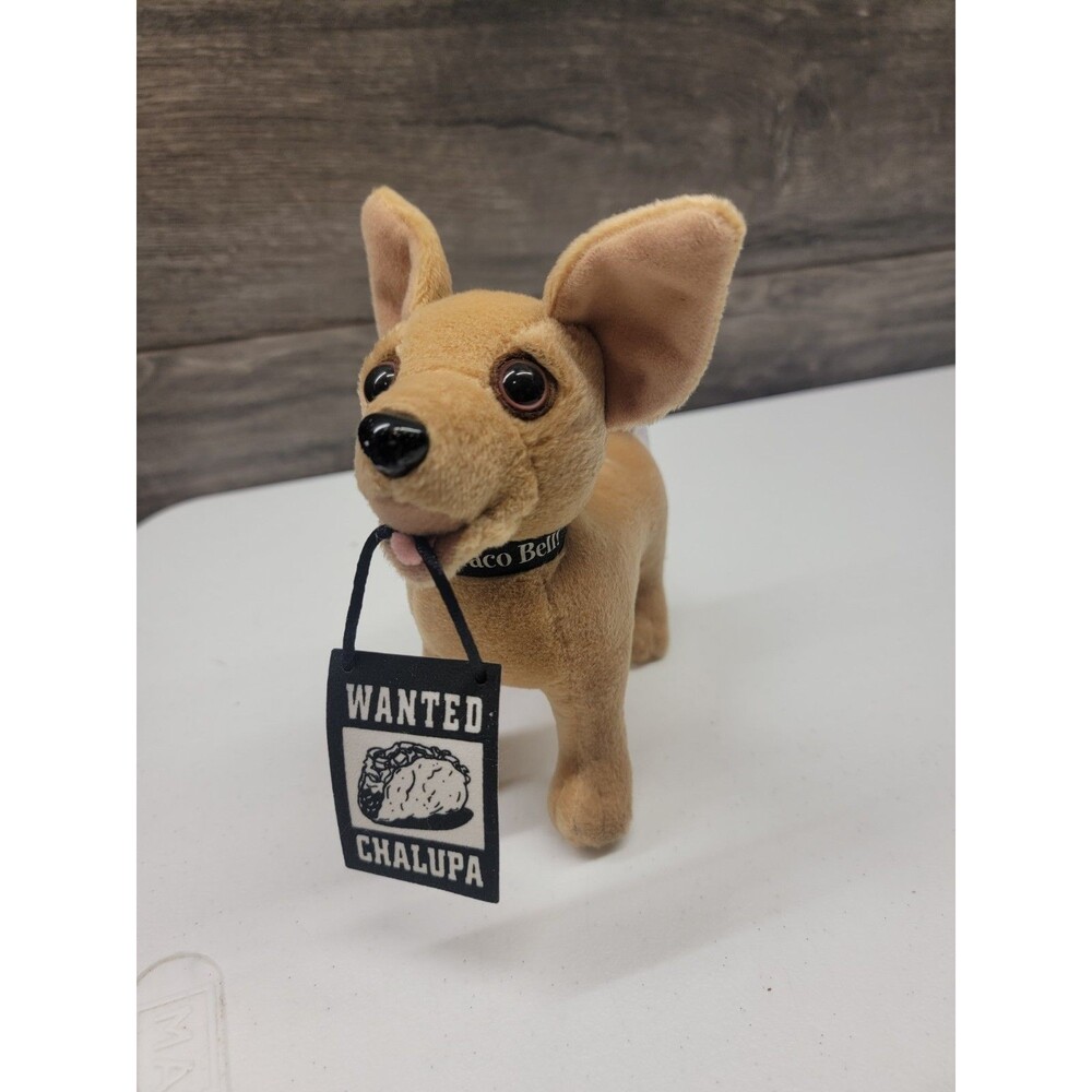 Taco Bell Chihuahua Dog Plush Stuffed Animal Wanted Chalupa! 6" Tall  Working
